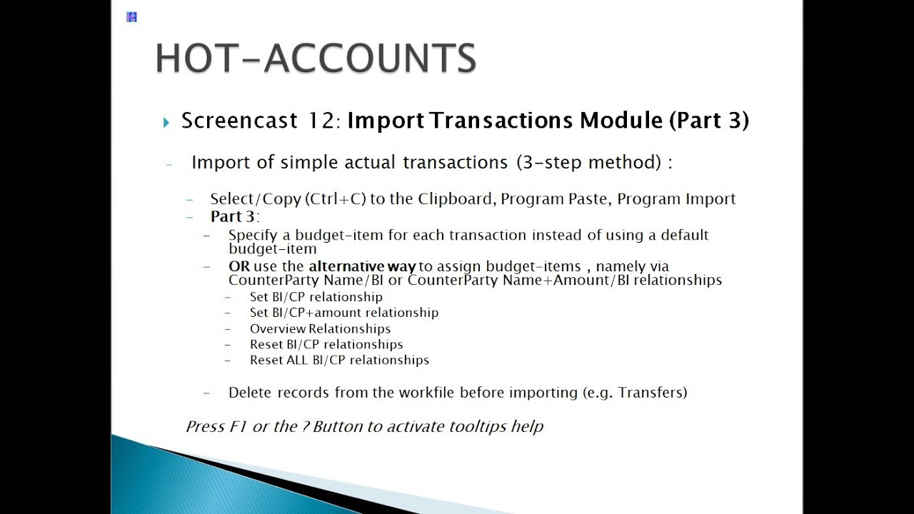 Quickly get started with Hot-Accounts, Part 9 - Import transactions