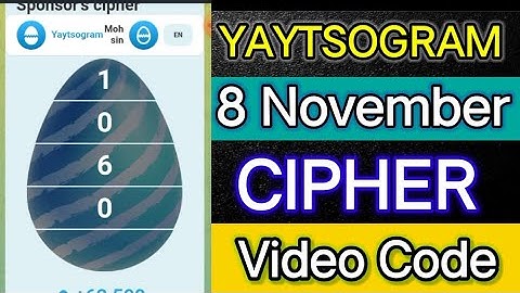 Yaytsogram 8 November Cipher Code | Today Yaytsogram Cipher Code #yaytsogram #airdrop #chiphercode