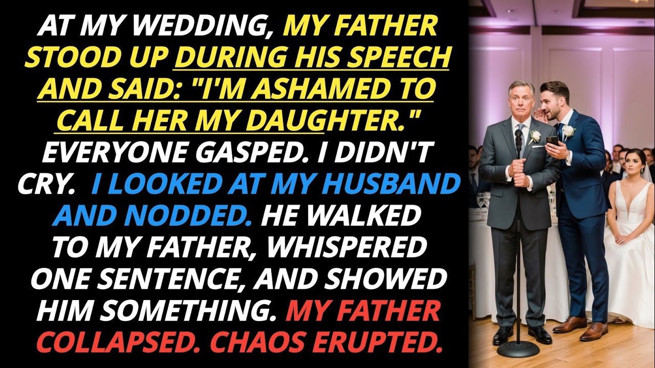 My Father Called Me a Disgrace at My Wedding—Until My Husband Whispered One Truth