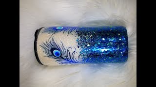 Peacock Glitter Tumbler