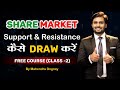 Share Market support &amp; Resistance कैसे Draw करें free share market class in hindi By Mahendra Dogney