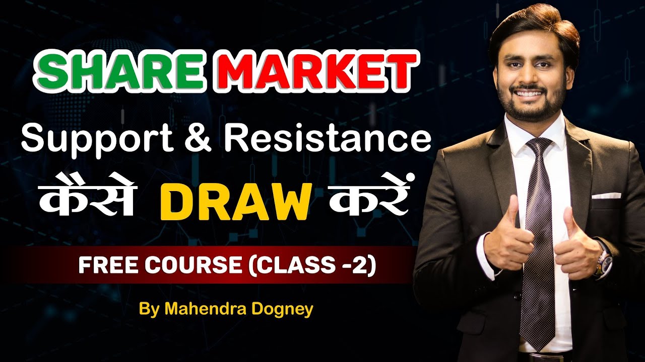 Share Market support  Resistance  Draw  free share market class in hindi By Mahendra Dogney