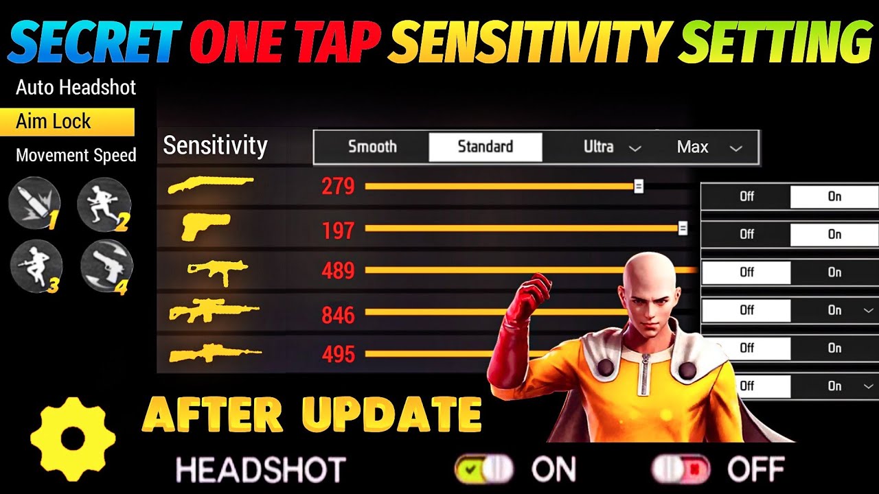 After OB39 Update Secret Auto Headshot Sensitivity Setting For Free Fire Max  / Best Sensitivity 