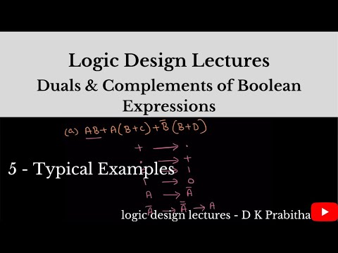 Dual and Complements of Boolean Expression/logic design lectures - D K Prabitha