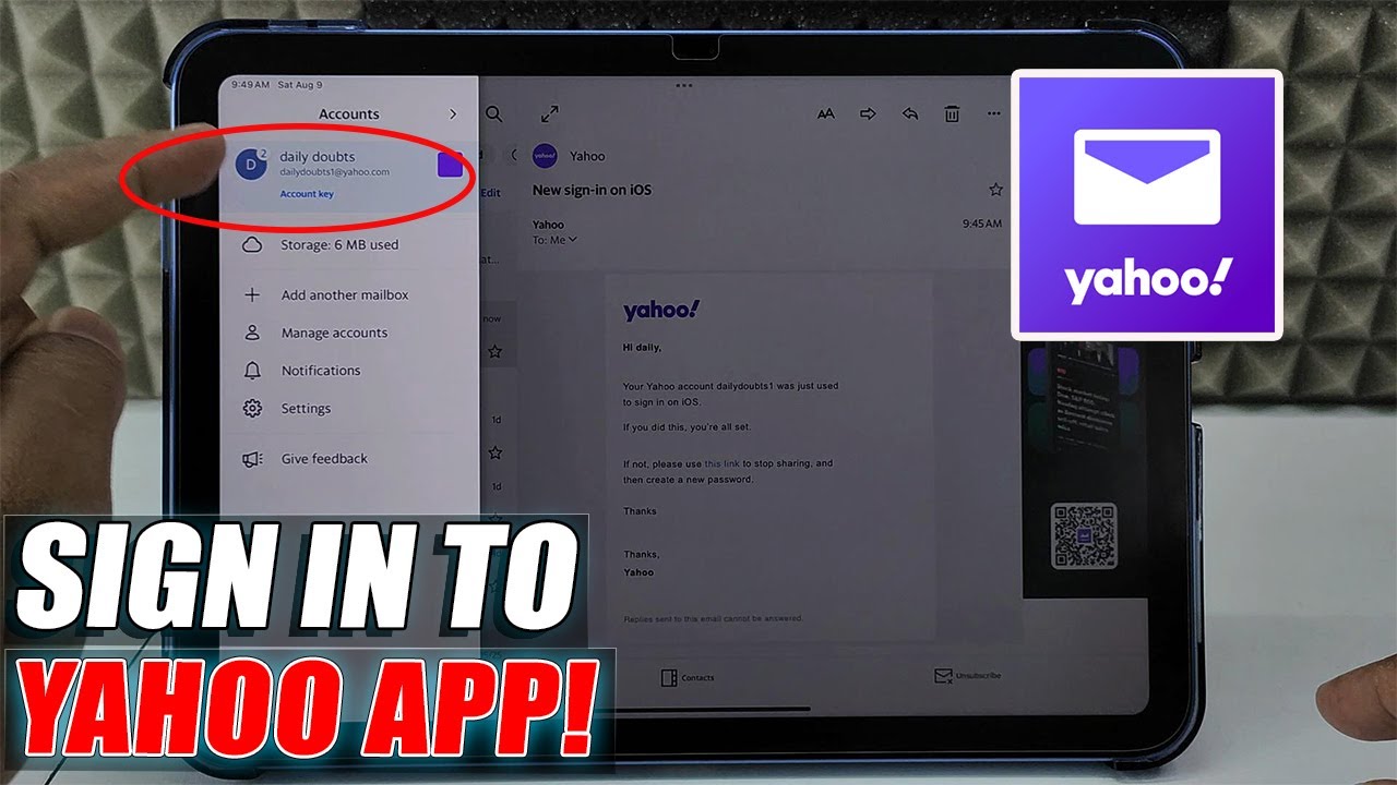how to sign in to yahoo mail app on ipad? - YouTube