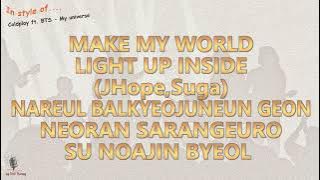 Coldplay ft.  BTS - My universe - Instrumental and Karaoke