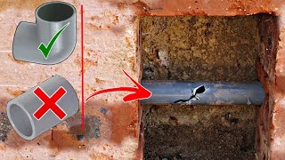 How to treat broken wall Pvc water line leaking narrow space without heating #meodoisong #pvc