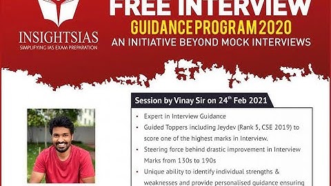 Interview Guidance Session 2020 by Vinay Sir, Founder & Director, InsightsIAS