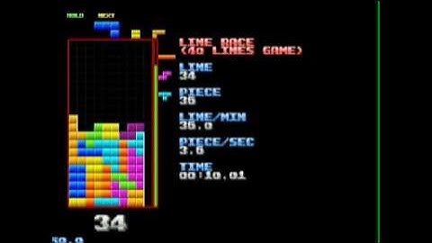 Tetris 40 lines sprint 27.61 (perfect clear)