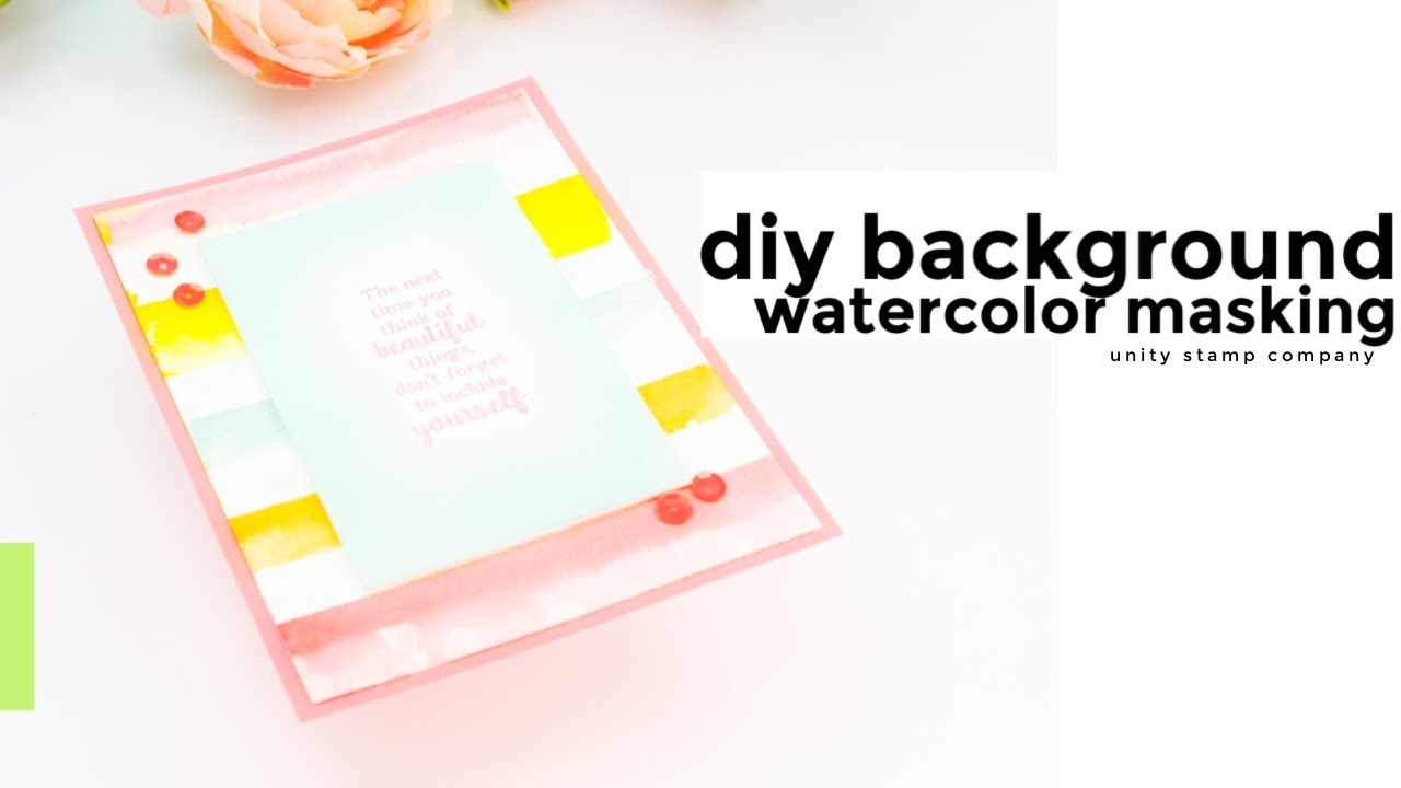 DIY Card Background with watercolor masking - YouTube