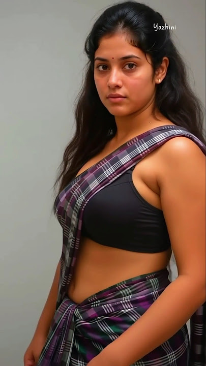 How to style like Yazhini ❤️🥻 112 | Beautiful Plaid Saree with Sleeveless Black Blouse