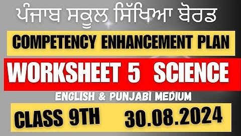 Class 9th  SCIENCE Worksheet 5 solution 30.08.2024 english and punjabi medium