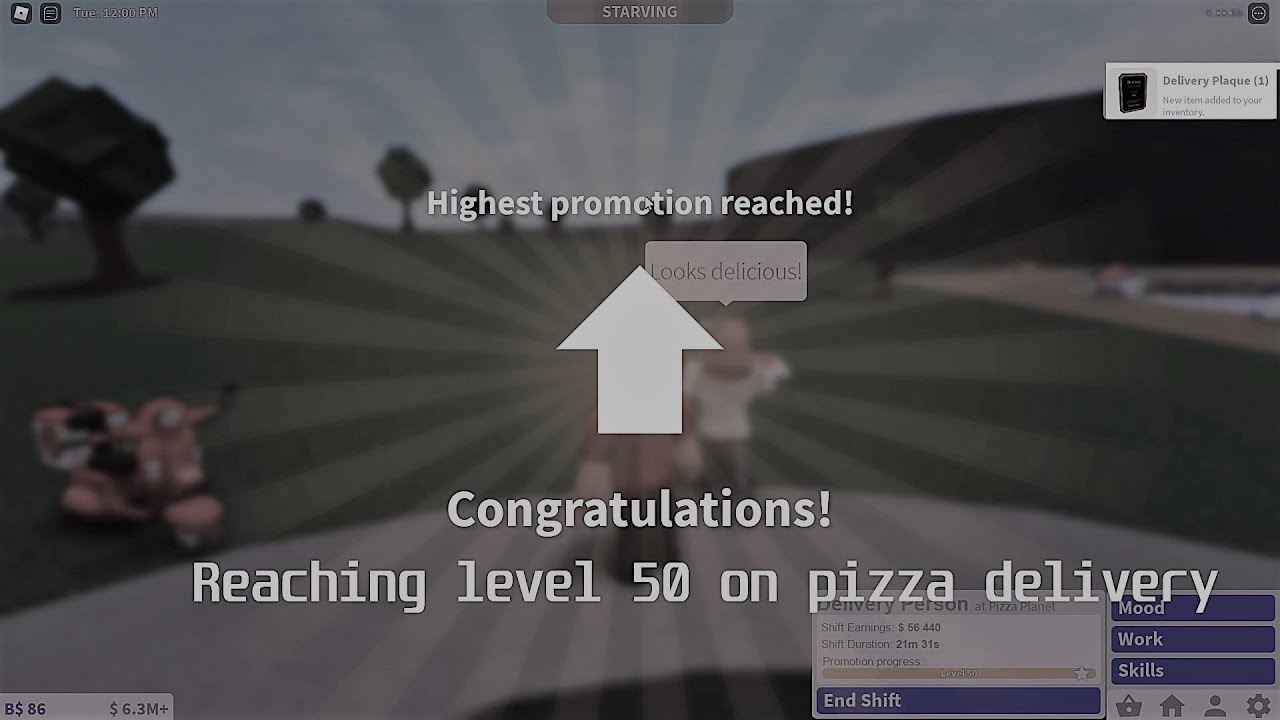 Welcome to bloxburg reaching level 50 on pizza delivery. - YouTube