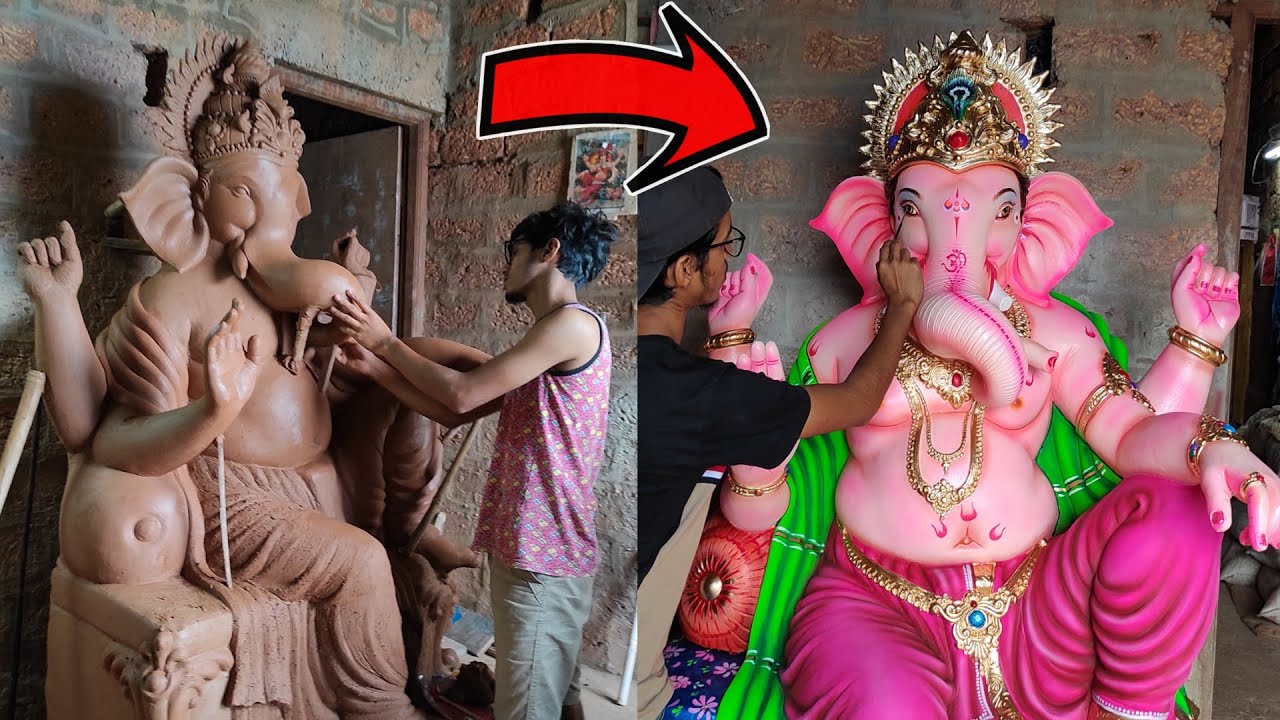 Big Handmade Eco friendly Ganpati making full process  Eco   Friendly Ganpati Bappa making