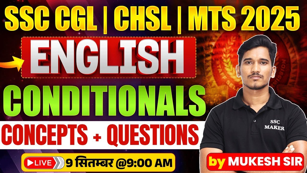 SSC CGL English Classes 2025 | Conditional Sentences | English Grammar ...