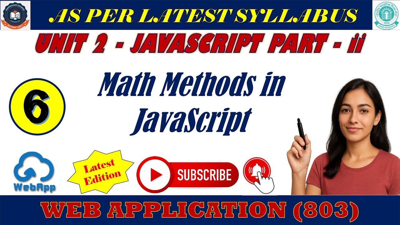 Chapter 2 : JavaScript Part 2 || Math Methods in JavaScript Explained ...