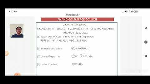 Dr. V. N. Pansuria, Correlation-Part-1