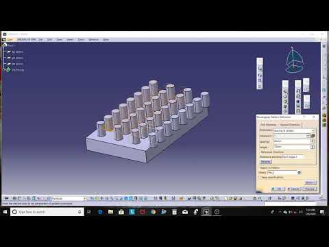 2.31 Part Design CATIA V5 : Rectangular Patterns / Circle Patterns