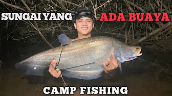 Campingg fishing 2 hari hujan deras di sungai yang ada buaya Camp adventure