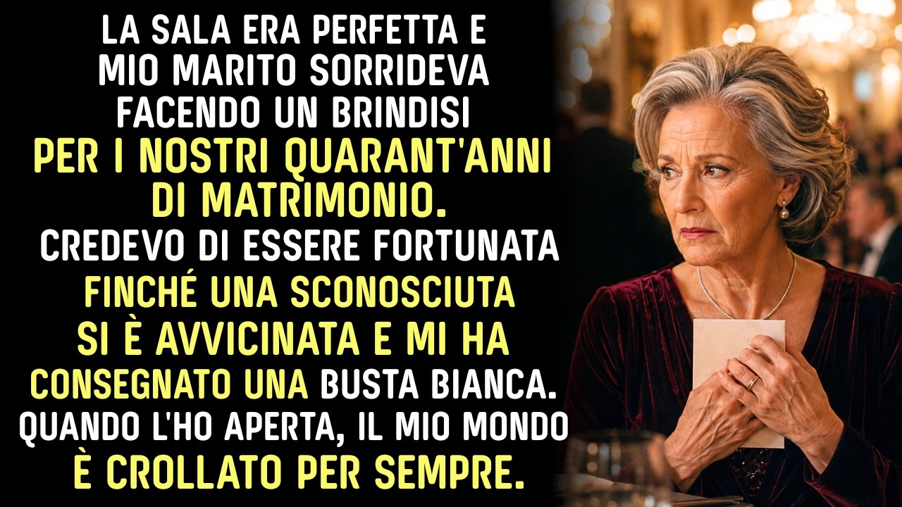 Quarant'anni. Quaranta anni di matrimonio, di sorrisi, di "finché morte non ci separi". Ieri sera, durante la nostra festa di anniversario, tra le orchidee bianche e gli applausi, una sconosciuta...