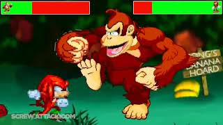 Donkey Kong vs. Knuckles with healthbars (DEATH BATTLE!)