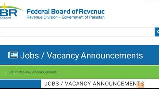 FBR New Jobs In Islamabad 2021 | Federal Board Of Revenue Department Pakistan |