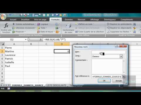 Excel 2007: Dynamic Drop-Down List - OFFSET, COUNTIF, IF Functions - Dynamic Name