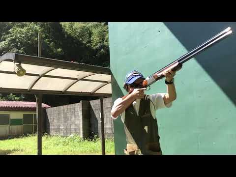 クレー射撃、初めてのスキート、1番M、1/2、構えたまま撃つ、サツマ