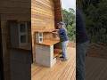 Work table made with blocks and wood