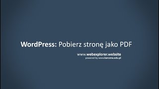 Jak zapisać stronę WordPress jako plik PDF