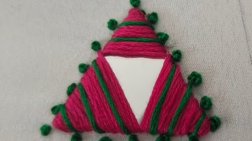 Triangle mirror work tutorial / Mirrorwork design / Hand embroidery mirrorwork design 😍