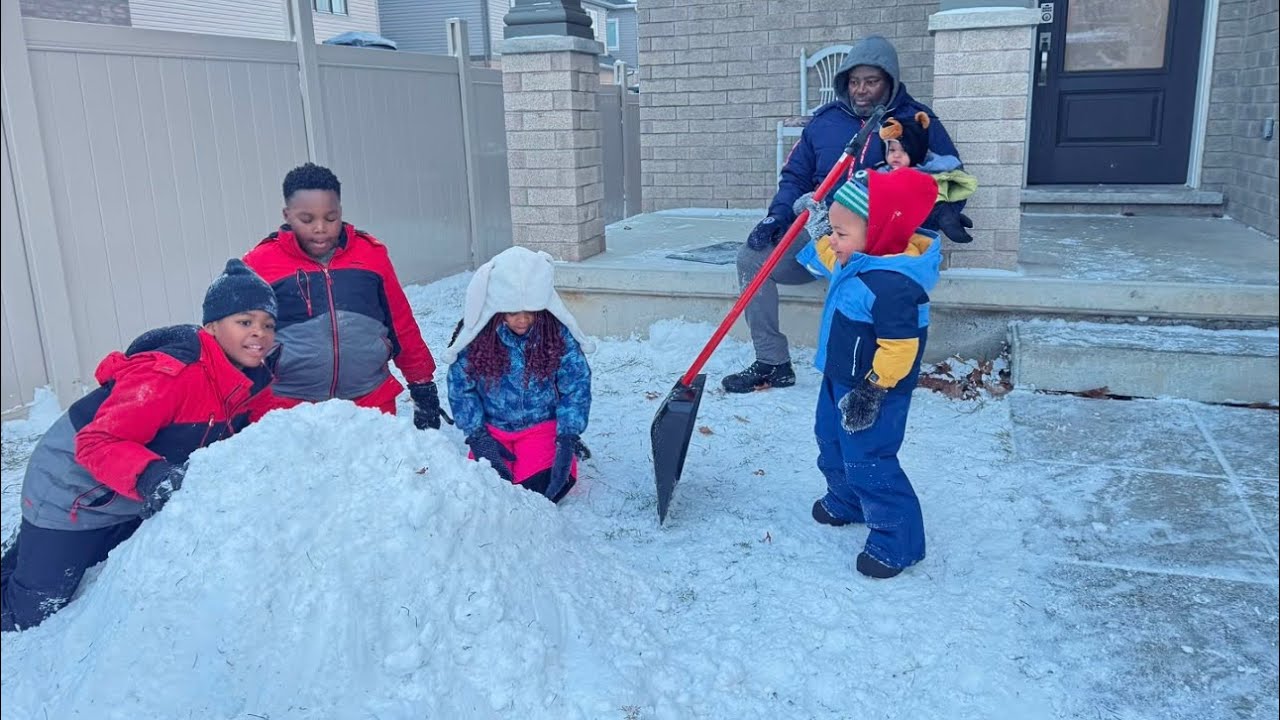 We Spent the Whole Day Playing in the Snow With Our Kids - YouTube