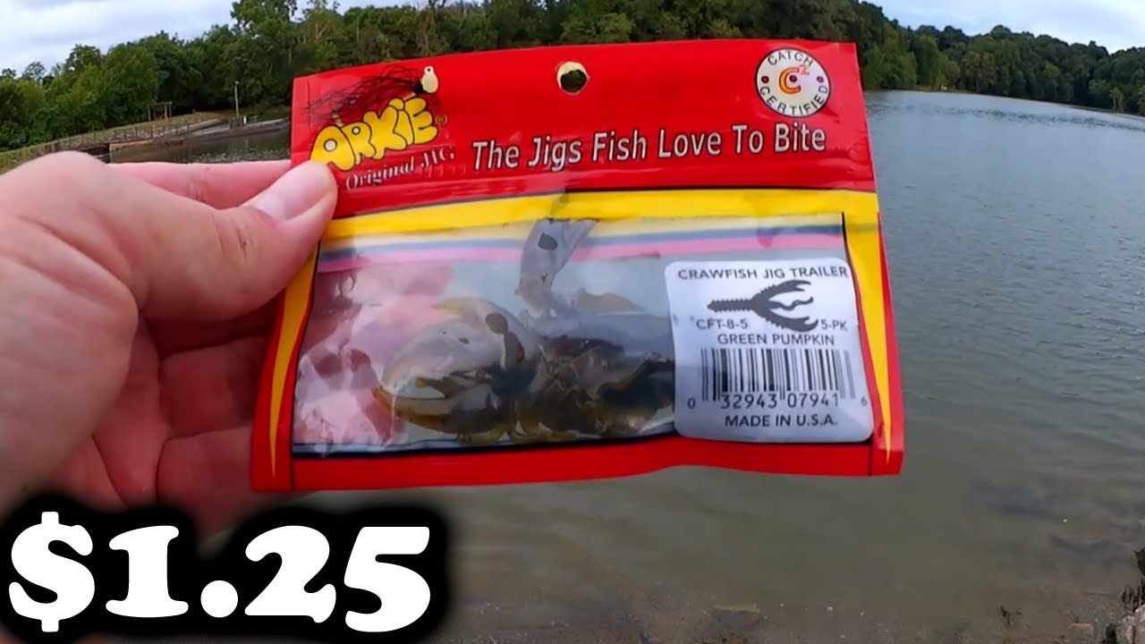 Realistic Bass Fishing with Cheap Lures from Walmart - Texas Rig Craw 