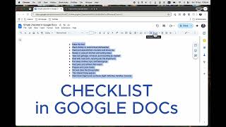Checklist in Google Docs in 38 seconds!