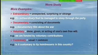 21/1/2021--Word study -ory & -ary