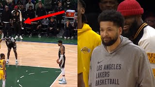 Lebron counts down on Giannis free throw 🤣