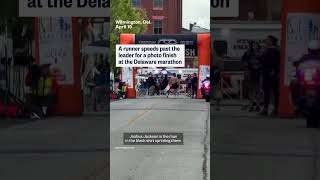 Runner speeds past Delaware marathon leader for photo finish