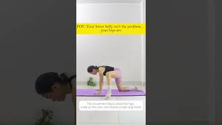 Your lower belly isn’t the problem… your hips are #posturefix #homeworkout #yogaforbeginners