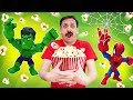 Video divertenti con Supereroi. Nuova ricetta per cucinare pop corn.  Episodi in italiano