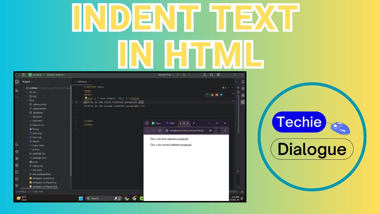 Quick Tutorial on How to Indent Text in HTML {2025} - YouTube