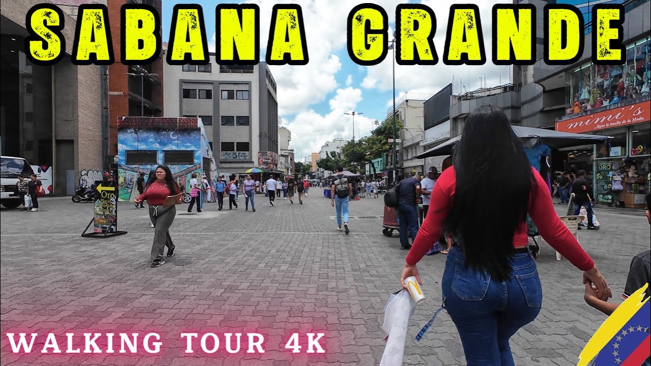 ASI esta el BOULEVAR DE SABANA GRANDE CARACAS VE WALKING TOUR 4K