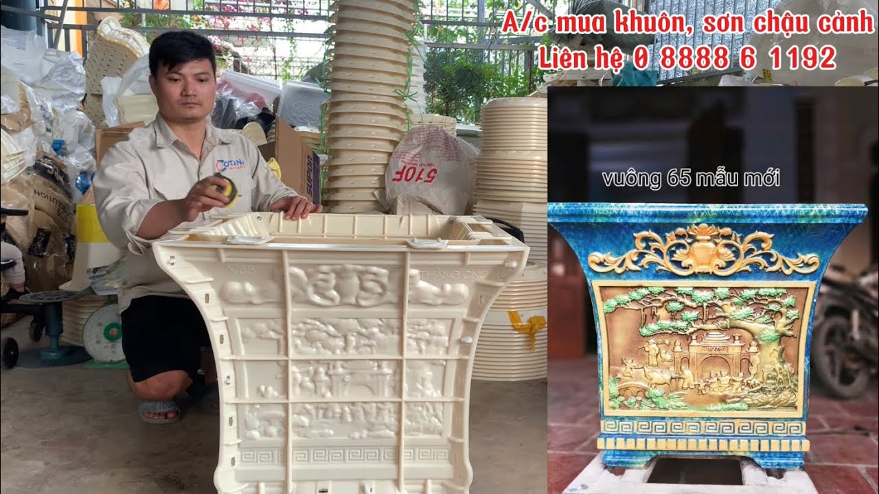 Giới thiệu và báo giá khuôn chậu vuông 65 mẫu mới