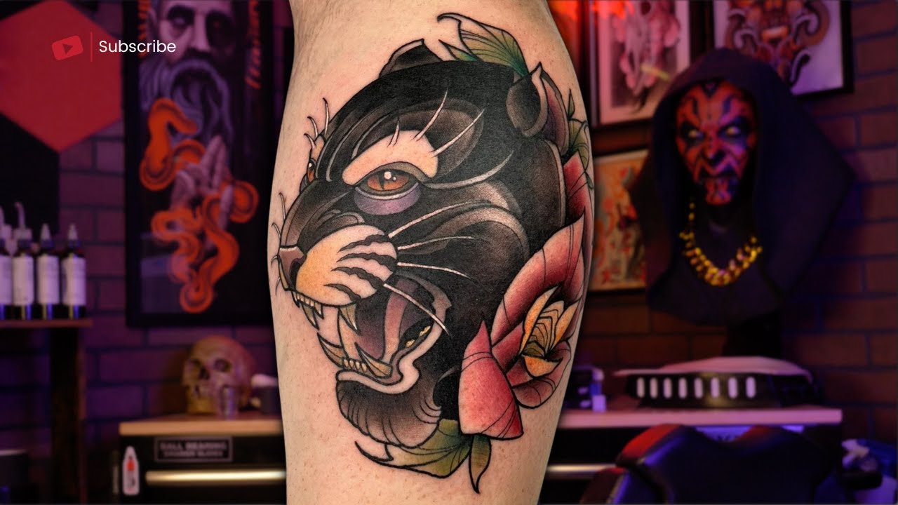 Panther Tattoos: Meanings, Tattoo Designs & Ideas | Traditional panther  tattoo, Head tattoos, Panther tattoo