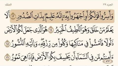 سورة الملك مكتوبة الشيخ إبراهيم الأخضر كامله