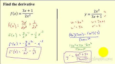 Calculus - Product and Quotient Rule