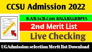 CCSU 2nd Merit List 2022 Download 😲 Ccsu Second Merit List 2022 😨 CCS University UG Merit ba👈 List