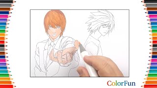 Death Note Characters Coloring - Light vs L | Satisfying Art