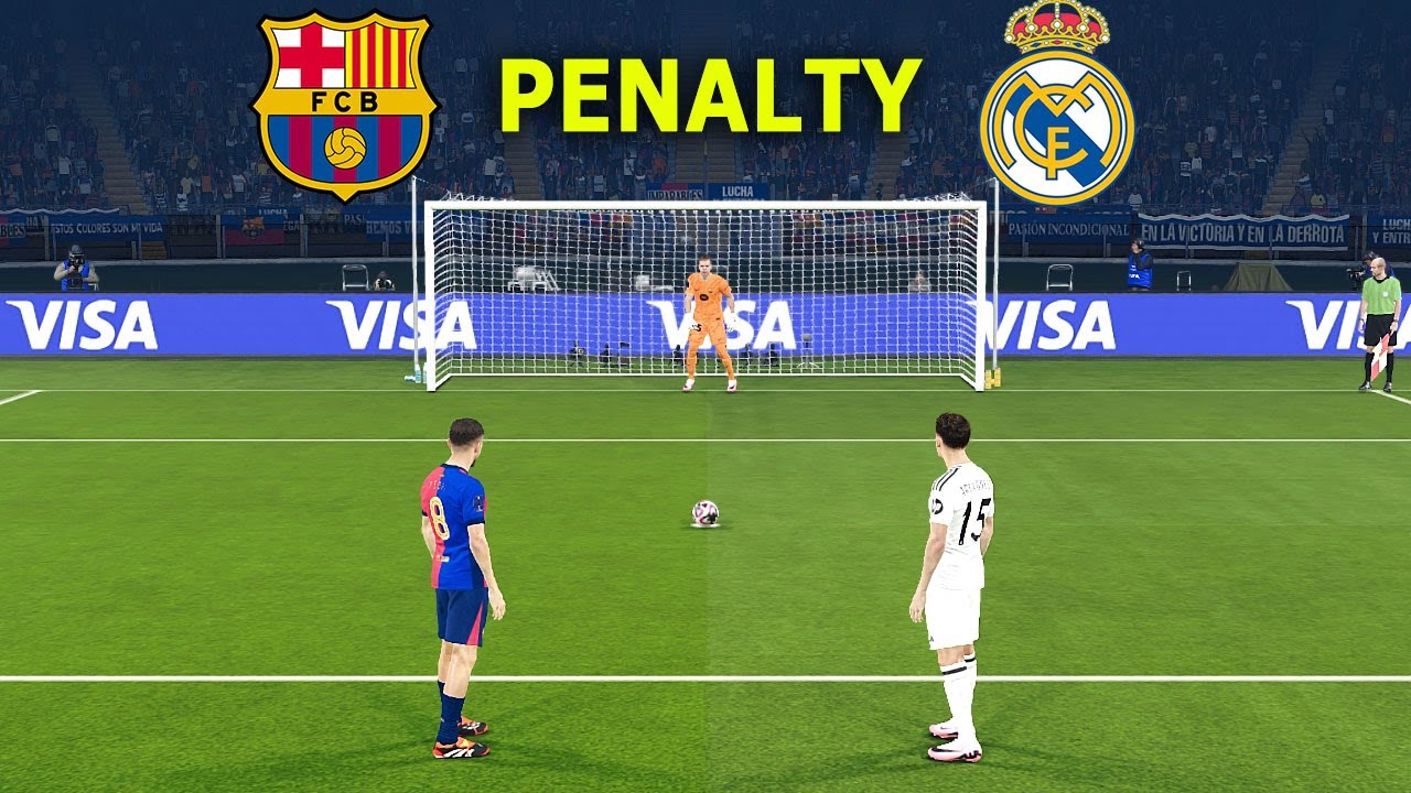 BARCELONA vs REAL MADRID - PENALTIES | La Liga 2025/26 | PES Gameplay ...