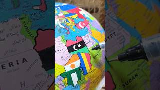 🇱🇾 Drawing  Flag on the World Map! 🌍😍 | Can You Guess the Country #Shorts