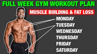 Full Week Gym Workout Plan | Muscle Building & Fat Loss